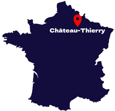 Carte de France situant Château-Thierry