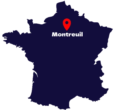 Carte de France situant Montreuil